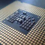 반도체 칩 하단 접점 클로즈업. ICT 수출 반도체 자료사진